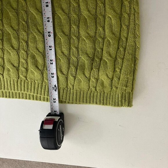 vintage 90s green plus size girly downtown it girl cable knit turtleneck - Picture 7 of 8